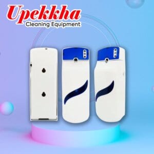 Three white colored air freshener dispenser with blue accents.