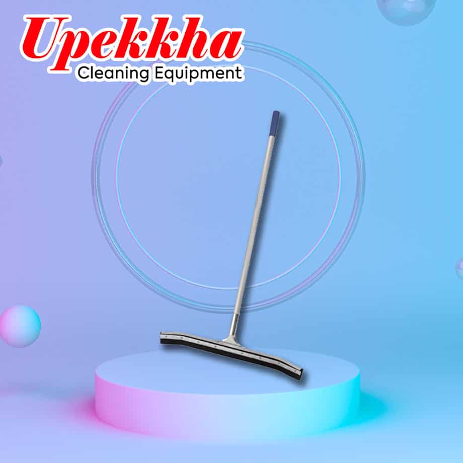 Curved metal rubber floor squeegee