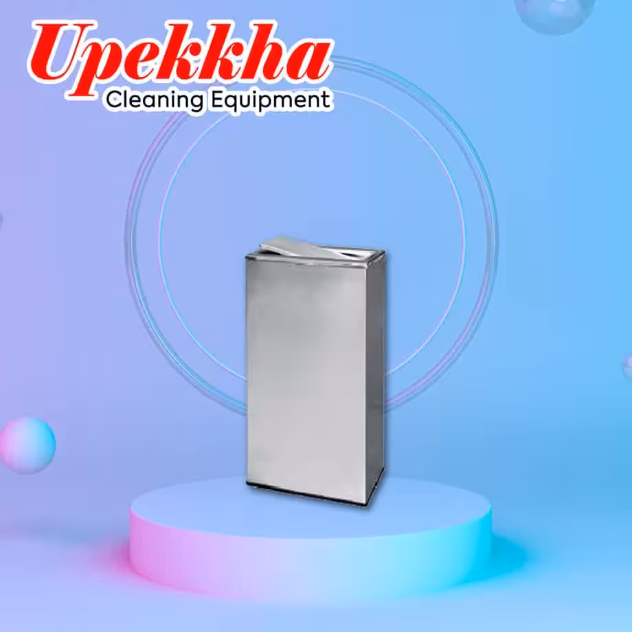 Flip top rectangle steel dustbin in the color of silver