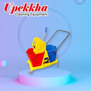 Our Trusted Wringer with Dual Mopping Bucket Plastic Trolley Upekkha Cleaning Products