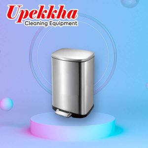 Upekkha V-BIN-DA series stainless steel silver rectangular pedal bin.