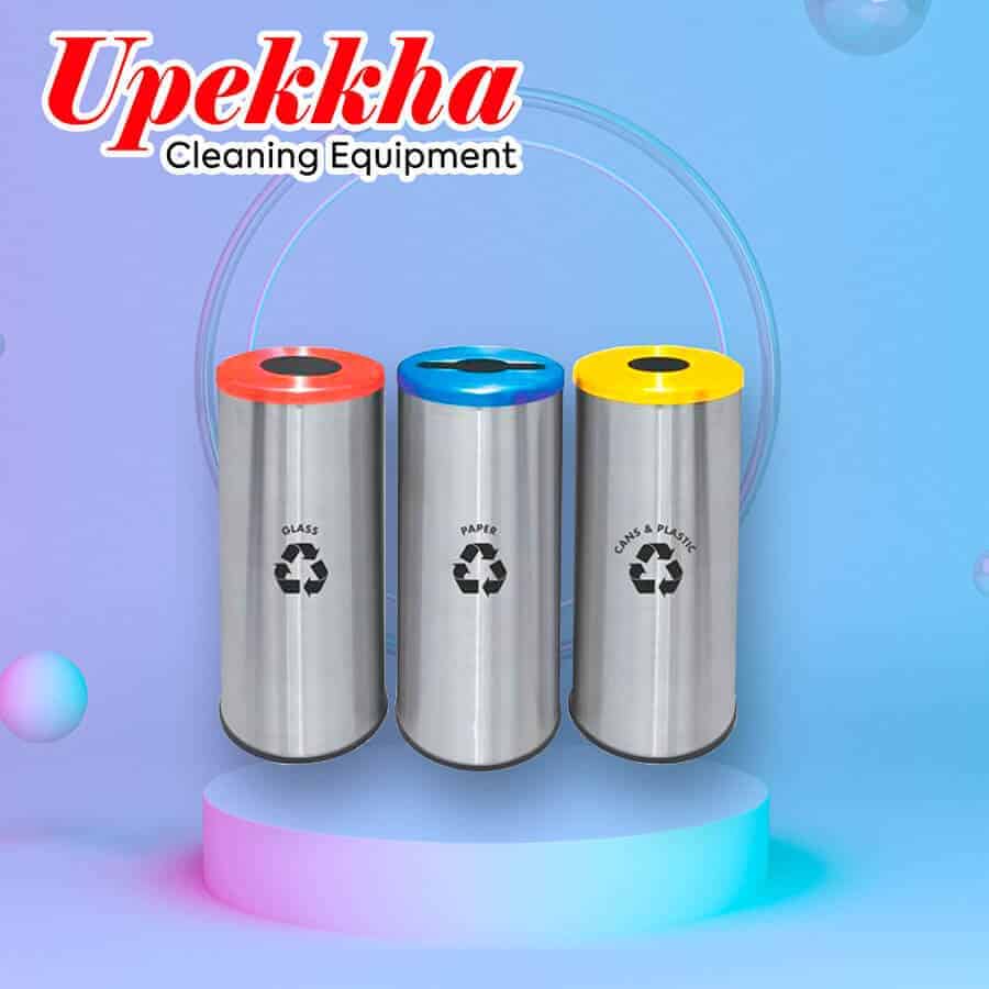 Recycle Bin Stainless Steel ‘Round’ Recycle Bin RC10 Upekkha Cleaning Products Our Trusted Stainless Steel ‘Round’ Recycle Bin RC10 Upekkha Cleaning Products