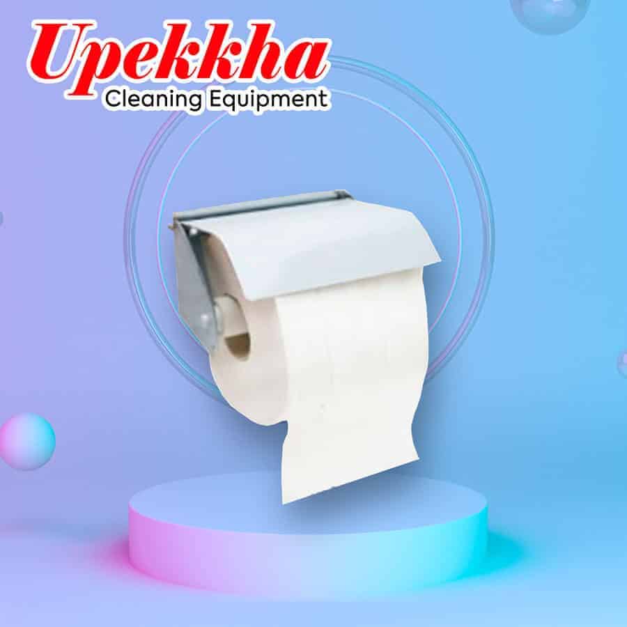 Upekkha V-P-JD.04 silver stainless steel small toilet paper roll dispenser.
