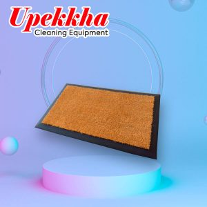 A brown floor mat made of coconut husk.