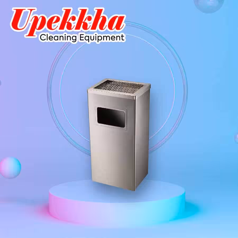Upekkha V-BIN.S2 stainless steel rectangular ashtray bin.