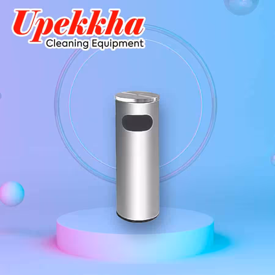 Upekkha V-BIN.S4 stainless steel round flat top bin.
