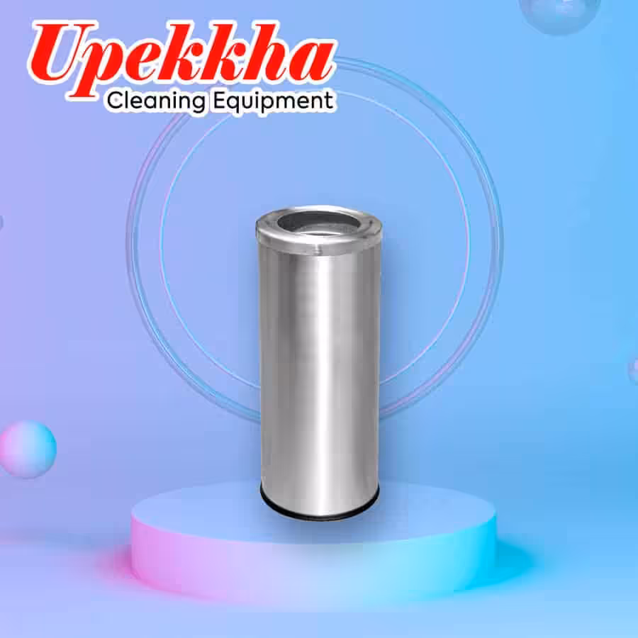 Upekkha V-BIN.S6 stainless steel round open top bin.