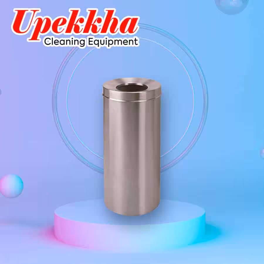 Upekkha V-BIN.S7 stainless steel round open top bin.