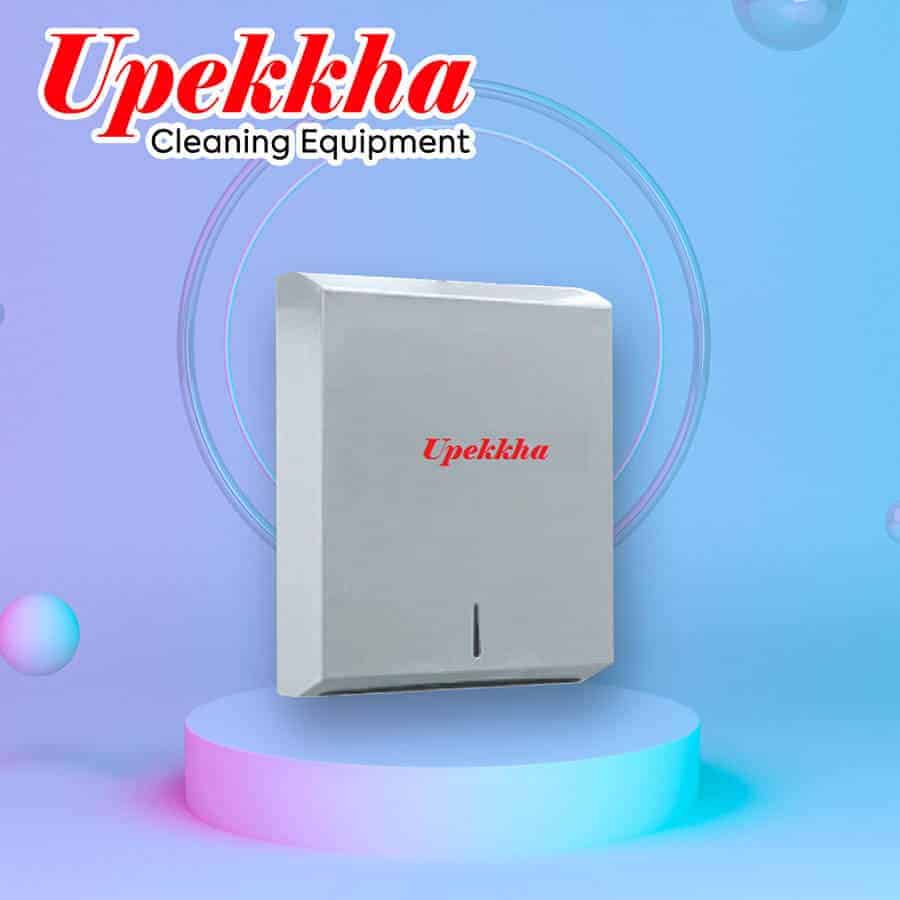 Upekkha V-P-TD.03 rectangular stainless steel c-fold hand tissue dispenser.
