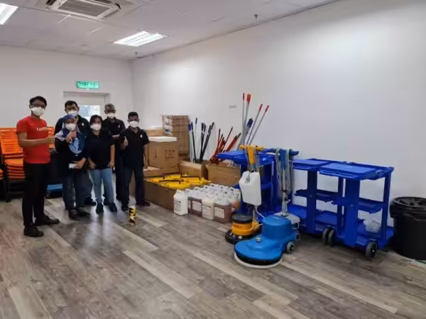 Delivery and training of cleaning equipment and machines.