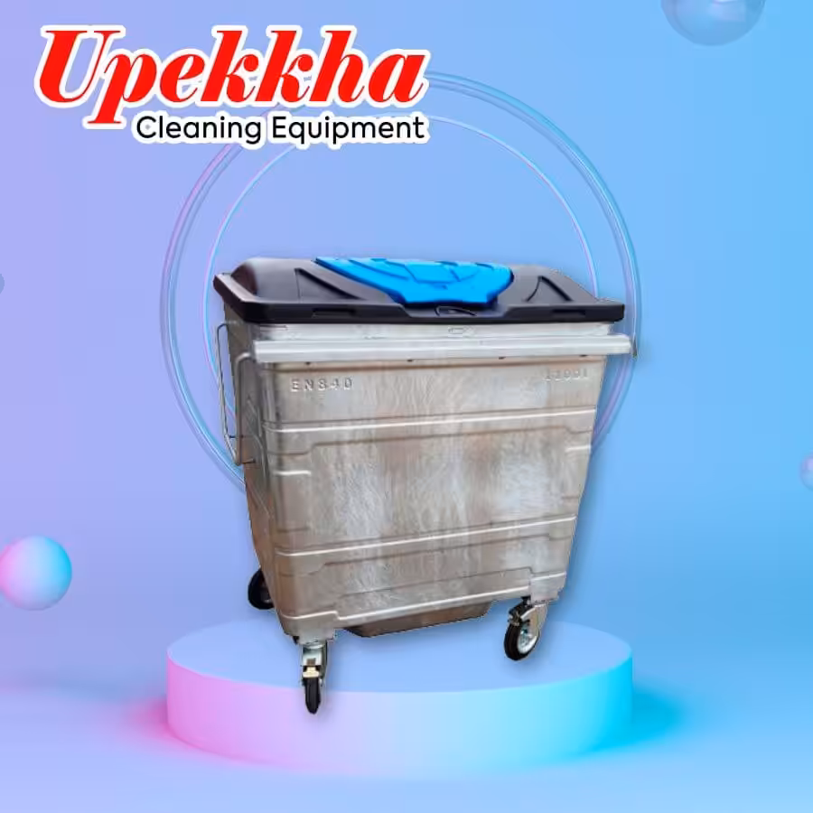 1100L hot dipped galvanized garbage bin with wheels and lid