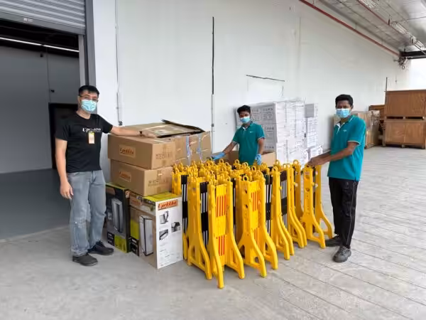 3 people with their newly purchased cleaning equipment products