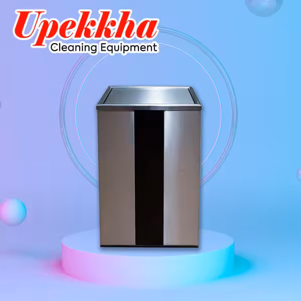 Rectangular stainless steel powder coated garbage bin with open top