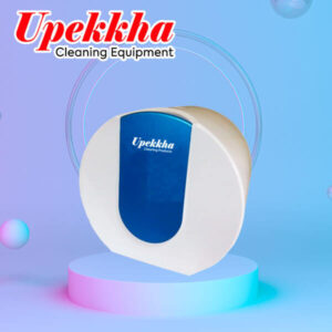 Upekkha round plastic toilet roll dispenser in white