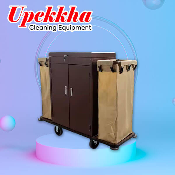 Brown powder coated maid housekeeping trolley cart