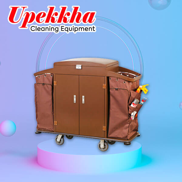 Brown powder coated maid housekeeping trolley cart