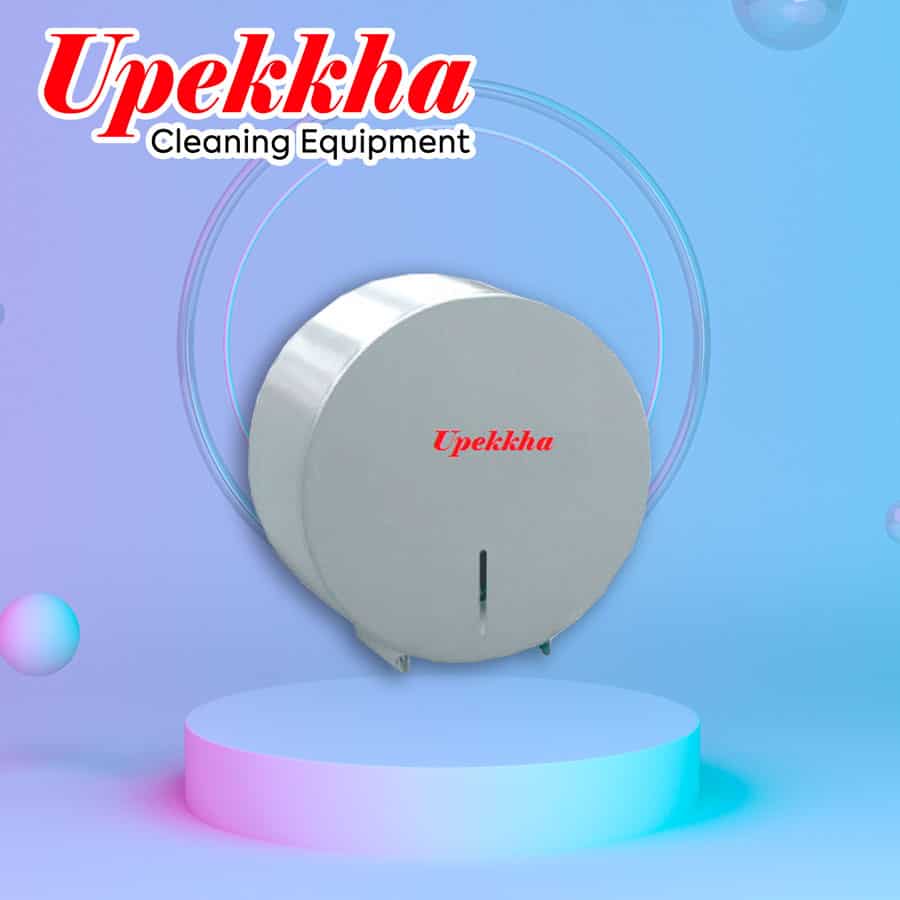 Upekkha silver round stainless steel tissue dispenser..
