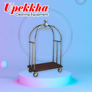 Upekkha V-BC.03 hotel porter's silver birdcage trolley.