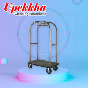 Upekkha V-BC.06 hotel porter's silver birdcage trolley.