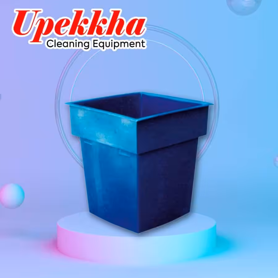 Upekkha V-BIN-03 blue square cuboid bin with an open top.