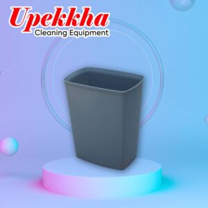 Upekkha rectangular grey polyethylene bin with an open top.