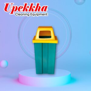 Upekkha V-BIN-37 green color polyethylene bin body with yellow top cover.