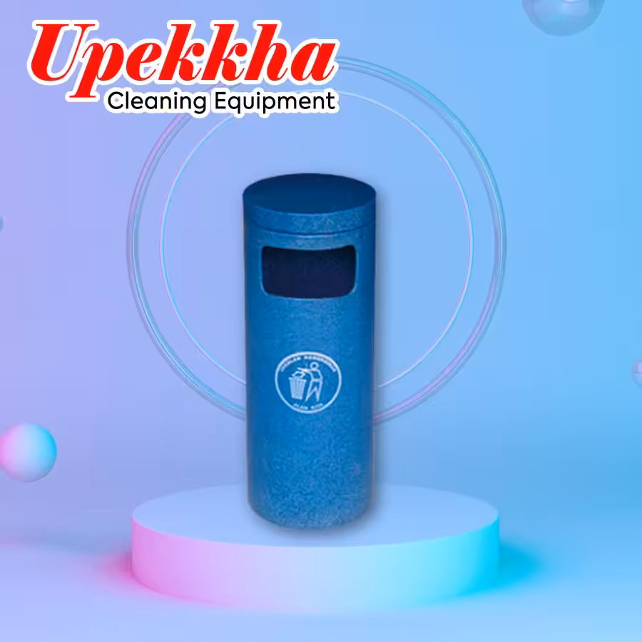 Upekkha V-BIN-39 blue cylindrical polyethylene bin.