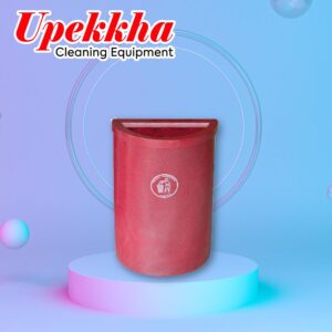 Upekkha V-BIN-41 maroon semi-cylindrical polyethylene bin with open top.