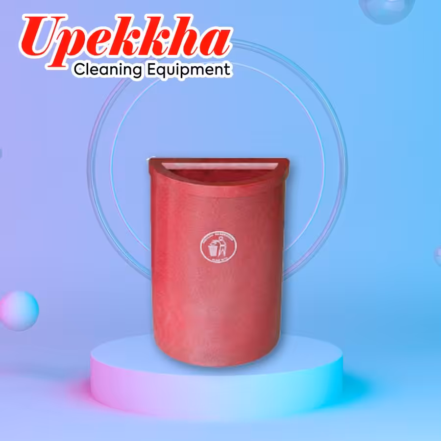 Upekkha V-BIN-41 maroon semi-cylindrical polyethylene bin with open top.