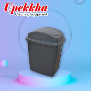 Upekkha V-BIN-50 dark grey polyethylene bin with flip top cover.